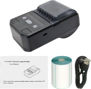 Przenośna drukarka termiczna 58 mm, bezprzewodowa, mini drukarka etykiet z akumulatorem, kompatybilna z Android/iOS