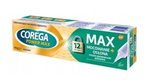 Corega Max Klebstoff + Schutzschild, Minziger Creme für Prothesen, 40g