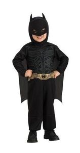Original Batmankostüm Kostüm Batman für Kinder Kinderkostüm The Dark Knight Fledermauskostüm Fledermaus schwarz mit Umhang und Maske Gr. 6 - 24 Monate, Größe:Infant