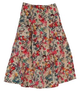 Julia Lehmann Designer Damen Stoff rock Röcke Damenrock Edel Freizeitrock Grösse 38 Farbe beige Blume