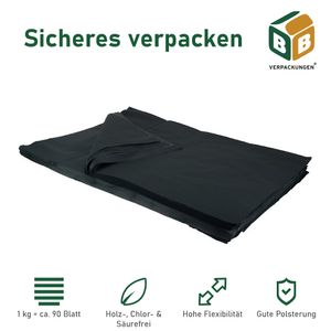 1 kg Packseide (50 x 75 cm) anthrazit einseitig glatt  Seidenpapier Packseide Packpapier BB-Verpackungen