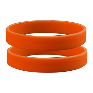 2 Stück Herren Damen Silikon-Armbänder, einfarbig, Sport-Armband, Armreif, Geschenk-Orange