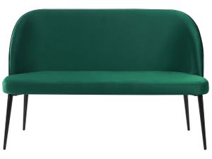 BELIANI Sofa Grün Polsterbezug aus Samtstoff 2-Sitzer Küchensofa mit Metallgestell Schwarz Modern Wohnzimmer Salon Möbel Wohnecke Sitzecke Küche