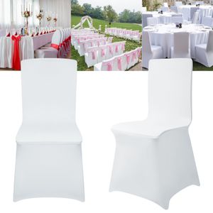 XMTECH 50 kusov kryt stoličiek Univerzálny kryt stoličiek Stretch White Chair Cover Kryt stoličiek pre kanceláriu Hotel Banquet Svadobná stranaImitáciaácie