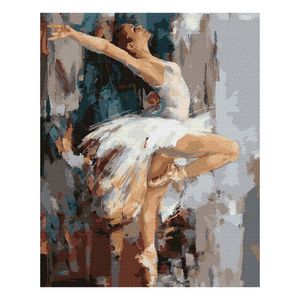 Malen nach Zahlen mit Rahmen, Paint by Numbers für Erwachsene & Kinder, "Ballerina, Seelentanz", 40x50 cm