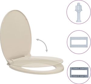 vidaXL Toilettensitz mit Absenkautomatik Aprikose Oval