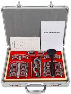 104Pcs Optometry Equipment Aluminium  Optometrie Kit mit Testrahmen    Metallrand Alu-Box Testrahmen   Box  mit Rahmen