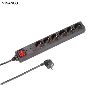 VIVANCO Steckdosenleiste 6 fach mit Überspannungsschutz, mit Ein / Ausschalter, 1,4m steckdosenleiste