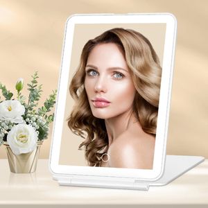 Fine Life Pro Kosmetikspiegel mit Beleuchtung, Wiederaufladbarer Schminkspiegel mit 72 LED Licht Touchscreen Dimmbarer mit 3 Lichtfarben Spiegel Weiß