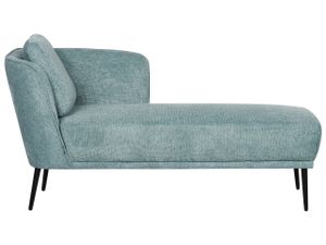 BELIANI Ľavostranná leňoška modré látkové čalúnenie s vankúšom retro štýl nábytok do obývacej izby