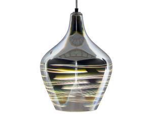 BELIANI Hängeleuchte Silber Glas mit Schirm in Glockenform bunter 3D-Effekt Skandinavischer Stil für Wohnzimmer Esszimmer Kücheninsel