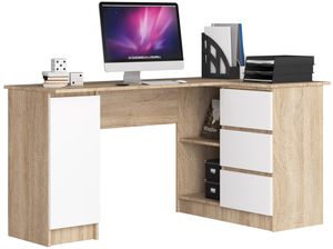 Eck-Schreibtisch AKORD B20 rechts Sonoma-Eiche Front Weiß B155 x H77 x T85 cm