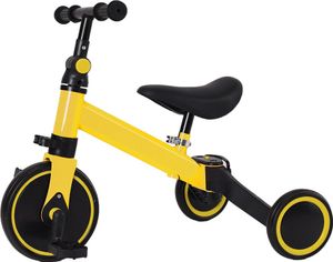 3 in 1 Kinder Dreirad Laufräder Laufrad Balance Fahrrad mit Pedalen von 1-3 Jahren Gelb