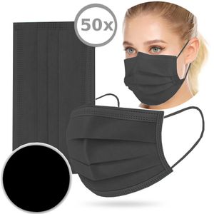 50x Einwegmaske Atemschutzmaske Schutzmaske Ventil Mundschutz Atemschutz Einweg Maske Einweg-Masken infektionsschutz Schutz SCHWARZ