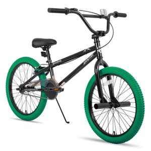 JOYSTAR Kinderfahrrad 20 Zoll BMX Fahrrad für Jungen Mädchen im Alter von 7-12 Jahren,Freestyle, Doppelbremsen, 2 pegs, Kettenschutz, Singlespeed,Grün JOYSTAR Kinderfahrrad 20 Zoll BMX Fahrrad für Jungen Mädchen im Alter von 7-12 Jahren,Freestyle, Doppelbremsen, 2 pegs, Kettenschutz, Singlespeed,Grün