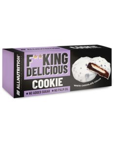 ALLNUTRITION F**king Delicious Cookie 128 g - 150 g * weiße Schokoladencreme / Energieriegel / Unwiderstehlich leckere Kekse ohne Zuckerzusatz und Palmöl
