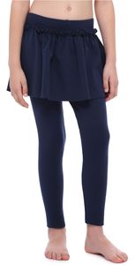 Merry Style Mädchen Lange Leggings aus Baumwolle mit Rock MS10-255 (Marine, 110 cm)