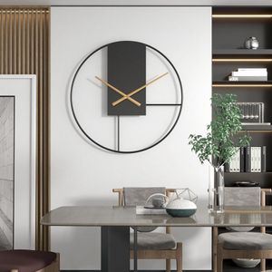 OKWISH Metall Wanduhr 50 cm Eisenkunst geräuschlos Wohnzimmer-Wanduhr Vintage-Wanduhr Römischen Ziffern