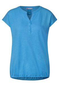 Street One T-Shirt mit Elastiksaum, splash blue