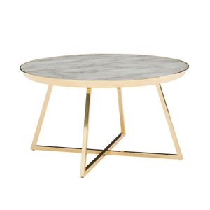 Konferenční stolek "Yiwu" z Deska stolu: fóliované tvrzené bezpečnostní sklo Kovový rám: lakovaná ocel v bílé barvě. Rozměry (š/v/h) 76x41x76 cm