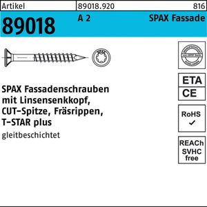 SPAX Fassadenschrauben - CUT Spitze - Linsensenkkopf - A2 - 4,5x40 - 200 Stk