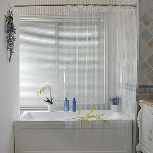 Transparent Bad Duschvorhang Weiß mit Duschvorhangringe Anti Schimmel Wasserdicht PEVA Marokko Verdicktes Badvorhänge, 180x200cm