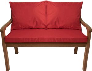 Vankúše na záhradnú lavicu Červená | Vankúš na sedenie 130x60x7 + opierka chrbta 2x 56x50cm | Vankúše na záhradnú pohovku pre 2 osoby | Vankúše na záhradnú hojdačku