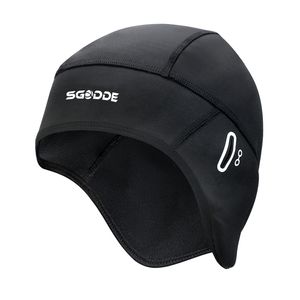 Fahrrad Mütze Caps,Warm Winddichte Wintermütze für Herren Damen Helm-Unterziehmütze,dehnbarer Kopfwärmer, Schwarz