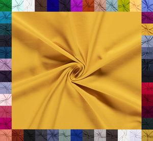 0,5m Baumwoll-Jersey uni 8% Elasthan Baumwollstoff elastisch Meterware Jersey-Stoff  Kl 1, Farbe:gelb