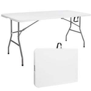 Klapptisch Buffettisch Gartentisch 180cm Campingtisch klappbar Garten - Weiß