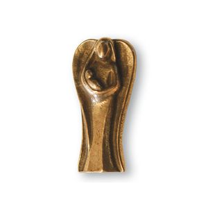 Handschmeichler Engel Bronze - Schutzengel mit Kind, 5,5cm