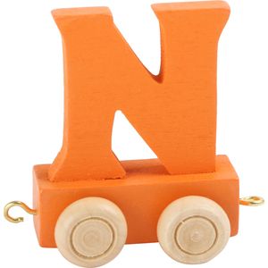 Small Foot Design 10364 'Buchstabenzug bunt' Holz Buchstabe N, orange (1 Stück)