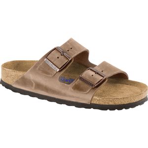 BIRKENSTOCK unisex sandály Arizona - olejovaná nubuková kůže, pásky, měkká stélka, úzké světle hnědé EUR 39
