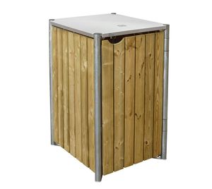 Hide Holz Mülltonnenbox für 1 Mülltonne 240 Liter | Natur | 81x70x115 cm