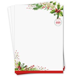 Weihnachts-Briefpapier Merry Christmas I 50er Komplett-Set DIN A4 dv_1164 Weihnachts-Briefpapier Merry Christmas I 50er Komplett-Set DIN A4 dv_1164