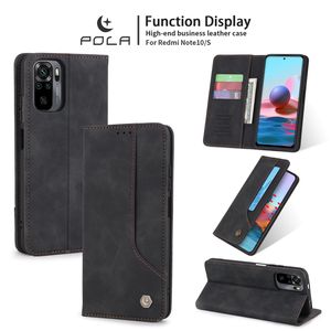 Redmi Note 10 Hülle, LaimTop Retro PU Ledertasche Schutzhülle mit Kartenfach Standfunktion für Xiaomi Redmi Note 10 / Note 10S Schwarz