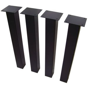 4x Tischfüße Metall Tischbein Höhe 72cm Tischkufen Tischrahmen Tischuntergestell schwarz Profil 80mm