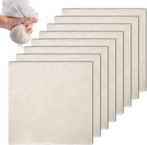 Passiertuch 8 Stück Käsetuch 50 x 50cm, Wiederverwendbar Filtertuch Seihtuch Käsetücher Passiertücher  zum Sieben von Saft Käse Nussdrink