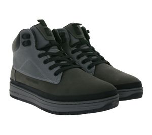PARK AUTHORITY by K1X | Kickz GK5000 Herren Sneaker-Boots aus Veloursleder mit Textil-Overlays Stiefel 6214-0508/8974 Grau/Schwarz, Größe:44