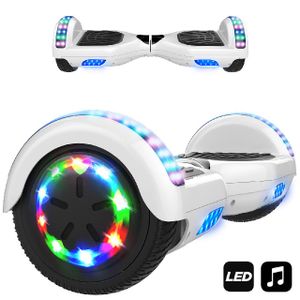 Hoverboard 6.5 Zoll-LED & Bluetooth mit 350W*2 Motorbeleuchtung-für Kinder und Jugendliche, Selbstausgleichender Elektroroller Elektroscooter Elektro Skateboard Weiss Hoverboard 6.5 Zoll-LED & Bluetooth mit 350W*2 Motorbeleuchtung-für Kinder und Jugendliche, Selbstausgleichender Elektroroller Elektroscooter Elektro Skateboard Weiss