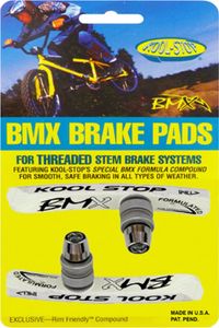 Kool-Stop Bremsschuhe T6 BMX V-Brake, L=78,5mm asymm., für Aluminiumfelgen, weiß