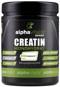 Alphavitalis Creatin Monohydrat Creapure® | ultrafeine Mesh 200 Qualität | mit Vitamin B12