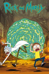 Rick and Morty - Portal - Poster Plakat Druck - Größe 61x91,5 cm