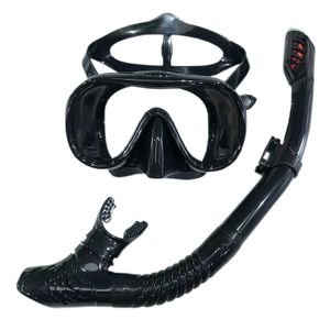 OKWISH Tauchmaske Schnorchelmaske Schnorchelset Taucherbrille VollmaskeTauchmaskeTaucherbrille Schnorchelset Vollgesichtsmaske  Erwachsene, Schwarz