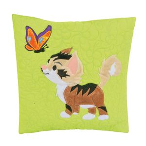 Patchwork - Obliečka na detský vankúšik - Mačiatko s motýľom 44 x 44 cm