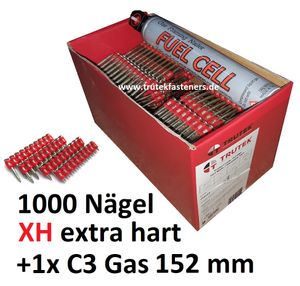 Betonnägel 3,0x25mm XH + Gas für Powers C3 Spit Pulsa 1000 Würth Diga CS1 HFB