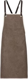 Latz-Schürze, Canvas mit Paspel, B 70 x L 80 cm : 100% Baumwolle  500 g/m² : toffee