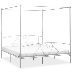 Himmelbett-Gestell Weiß Metall 180 x 200 cm , Klassische Betten Design 2024