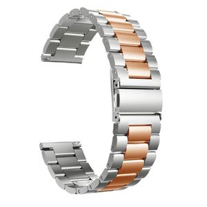 Sport Ersatz Armband für Huawei Watch GT 3 46 mm Edelstahl Band Loop, Farbe:Silber Rose Gold