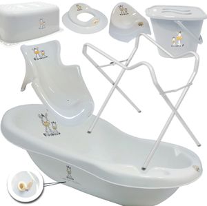 SET groß Lux 102cm länge Baby Badewanne mit Ständer+Sitz & THERMOMETHER & 